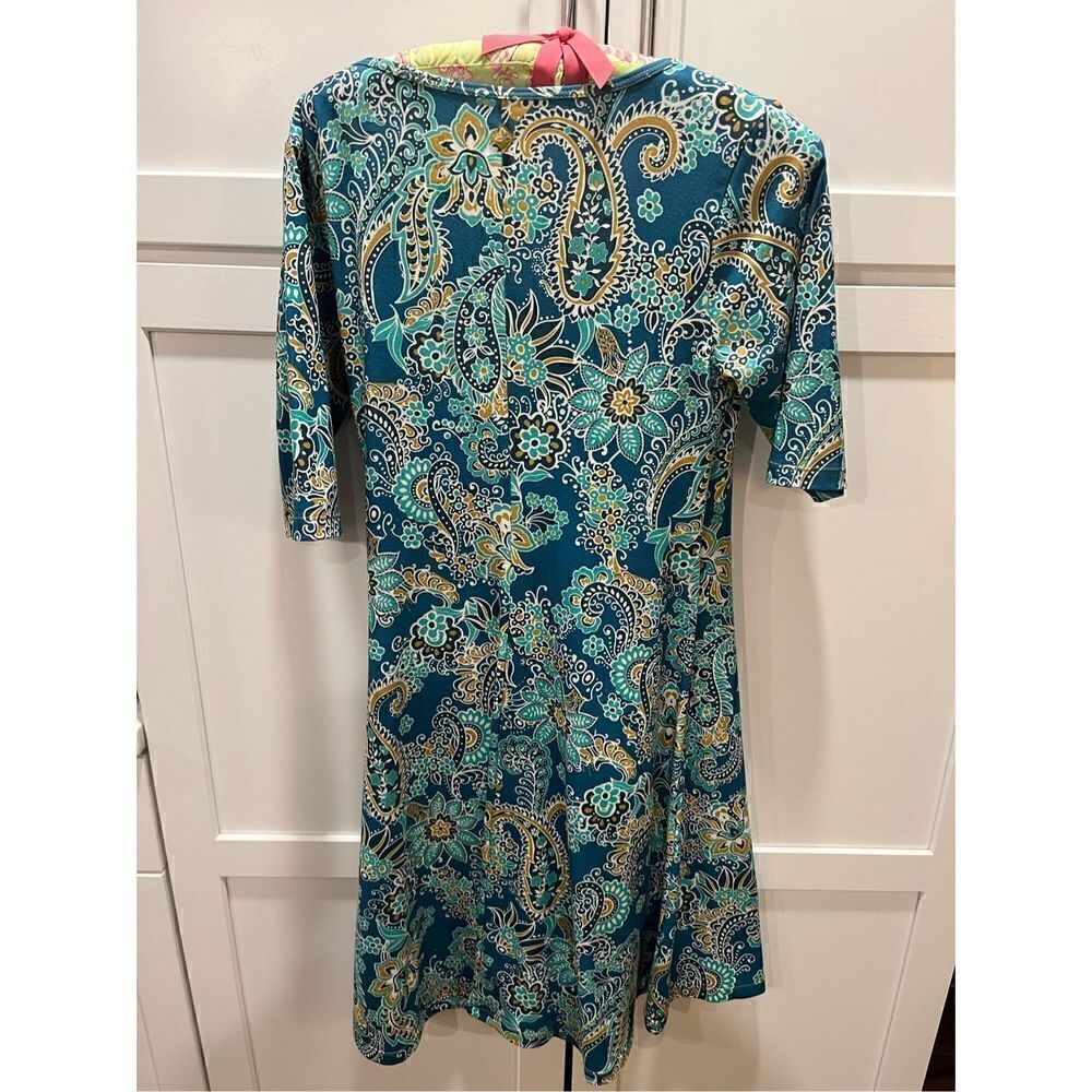 prAna Women’s Breathe Teal Knee Length Dress Sz M Stretch - Picture 5 of 9